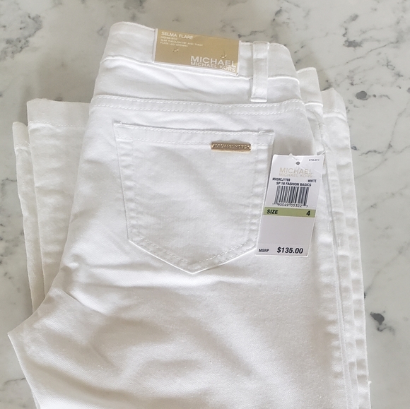 NWT Michael Kors White Flare Leg Jeans Sz4 - Picture 5 of 11